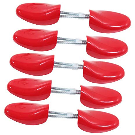 DELFA - 5 paia di tendiscarpe in plastica, con molla a spirale per scarpe da donna, Rosso (chilli) (35-38 EU)