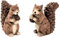 2 Stück Eichhörnchen Figuren mit Nuss H 11-12 cm Dekofigur Garten Herbst