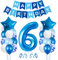 Luftballon 6. Geburtstag Blau, Geburtstagsdeko 6 jahre Junge, Folienballon 6. Geburtstag, Ballon deko 6. Geburtstag, Zahlenballon 6 Junge, Birthday Decorations Party Deko