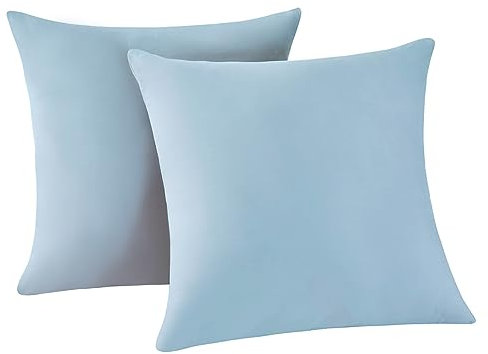 RUIKASI Kissenbezug 65 x 65 Blau 2er Set - Oeko Tex Kopfkissenbezug 65x65 Hellblau Kissen Bezug 65x65cm mit Reißverschluss aus Mikrofaser, Polsterbezug Doppelpack Set Pillow Case Pillow Cover