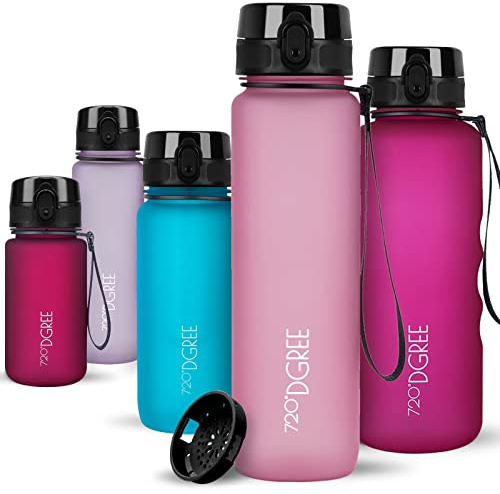 720°DGREE Gourde, Bouteille d’Eau “uberBottle“ +Tamis-Fruits – 350ml, 500ml, 650ml, 1l, 1,5l, 2l - Sans BPA, Étanche, Anti-Fuite, Réutilisable, Légère - Idéal pour École, Sport, Fitness, Gym, Travail