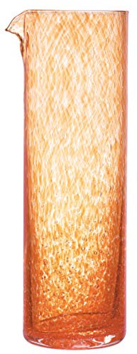 CRISTALICA Glaskrug orange Broc 1000ml mundgeblasen farbig Krug Kanne Handmade