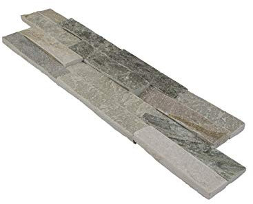 HEXIM Naturstein Wandverblender 2. Wahl - für den Innen- und Außenbereich, hohe Lebensdauer - (Klinkerriemchen Beige Mix, 6 Packungen) Wandpaneele Natursteinfassade Fassadenverkleidung Quarzit