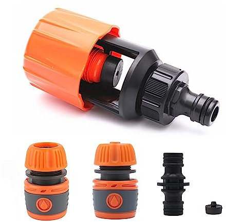 TOPWAYS Universal-Wasserhahn-Adapter für Mischbatterie Küche Garten Schlauch Verbinder Fitting, Schlauch-Schnellanschluss und AquaStop-Verbindungsstück für Schlauch-Rohr (Schnapp-Stil)