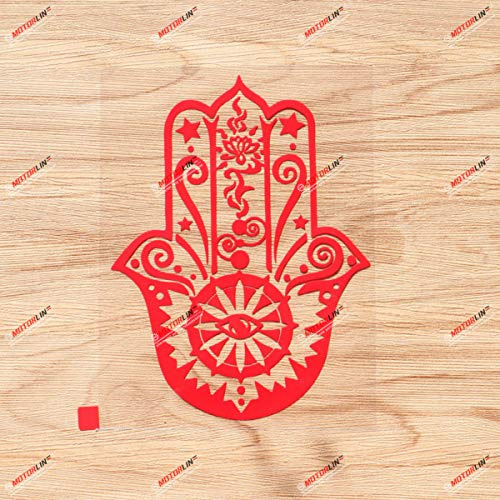 Hamsa Hand Khamsa Aufkleber Sticker Vinyl Fatima Arabisch - Rot 15,2 cm - für Auto Boot Laptop konturgeschnitten ohne Hintergrund