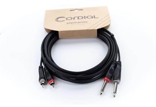 Cordial – Cavo audio sbilanciato stereo Elements 1m, 2 jack TS mono - 2 RCA maschio (EU 1 PC)