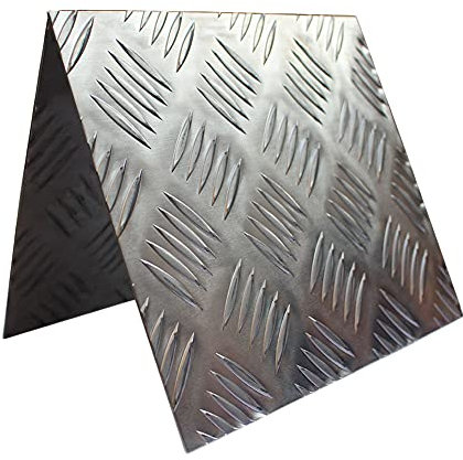 BAIWANLIN Aluminio Chapa Estriada Placa Estampada gofrada estriada Garaje Antideslizante Espesor2mm,200mm*200mm(2pcs)