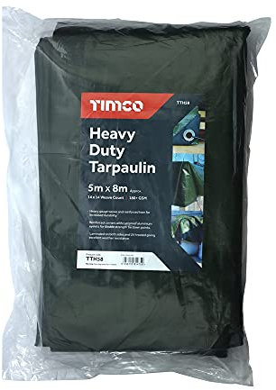 TIMCO Tarpaulin - Heavy Duty and Waterproof Tarpaulin cover - 5 x 8m - Green