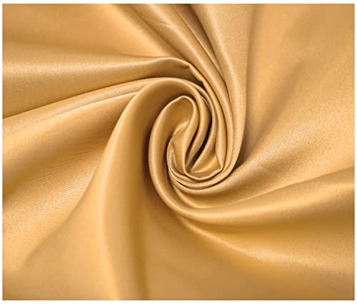 Matte Duchess Bridal Satin Polyester Fabric for Dressmaking Wedding Crafts Quilting Sewing 150cm Wide (10 Metre (1000 x 150cm), Gold)