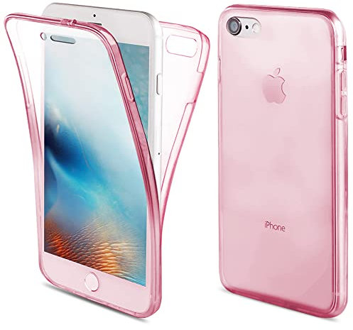 Case For iPhone 6 Plus & 6s Plus Clear 360 Shockproof Full Body Front Back Silicone Gel Phone Cover For Apple Case For iPhone 6+ 6s+ 6.5-inch (Rose Gold)