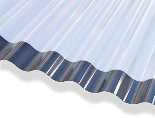 Ironlux - Plancha de Policarbonato Compacto Ondulado - Mini Onda - Espesor de 0,8mm - 3000 x 1000 - Material Resistente a la Lluvia - Color transparente