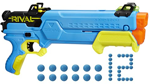 Pistola Nerf Rival Forerunner XXIII-1200, Capacidad de 12 Bolas, Mirilla Ajustable