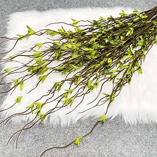 baijiexun Künstliche Weidenzweige für hohe Vasen, 111,8 cm, künstliche große grüne Stiele, künstliche Blumen für Vasen, Zuhause, Hochzeitsdekoration, 6 Stück