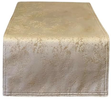 Tischläufer | Sand/Gold - Eckig - 40x100 cm | Tischband | Mitteldecke | mit Marmor-Muster, meliert | beidseitig nutzbar | doppelt genäht | wasserabweisend | mit Fleckenschutz