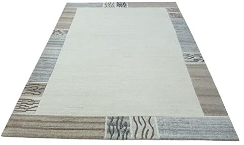 Nepal Teppich Handgeknüpft Beige 100% Wolle Orientteppich Compatible with Braun 170X235 cm N-146