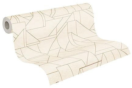 Livingwalls Travel Styles Vliestapete - Tapete mit Linienmuster in Weiß und Creme - klassische Wandtapete für verschiedene Räume in 10,05 m x 0,53 m