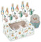 Anniversary House Peter Rabbit Cupcake-Dekorationsset, 75 Hüllen und 12 Aufsätze, Peter Rabbit Cupcake-Box, Peter Hase Kuchendekoration, AMZ015