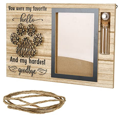 Hund Fotorahmen, Haustier Gedenkgeschenke, Beileidsgeschenke für Verlust des Hundes, Holz Fotorahmen Geschenk für Haustiere Hund Katze Erinnerung, Haustier Erinnerung Bilderrahmen, Bilderrahmen