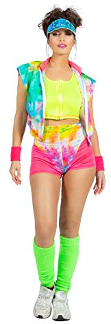 WILBERS & WILBERS 4931 - Aerobic-Fitness-Outfit für Damen, dreiteilig, Neonfarben, Kostüm Karneval, 36