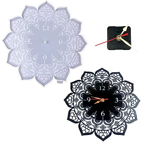 JAWSEU Uhr Gießform Silikonform, DIY Handwerk Epoxy Transparente Uhr Silikon Harz Flüssige Form DIY Schmuckherstellung Werkzeuge Handwerk Anhänger Römische Ziffern Uhrform Epoxidharz Form