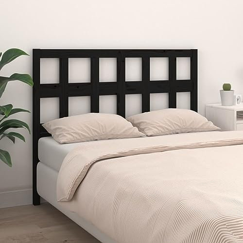vidaXL Bett Kopfteil schwarz 165,5x4x100cm Massivholz Kiefer