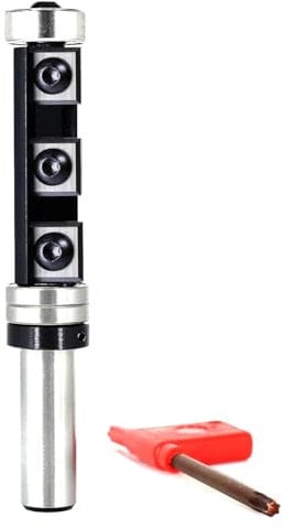 Sinoprotools Rabbet Router Bit 1/2 Inch Shank,Slotting Router Bit with Insert Replaceable Knives,Adjustable Multi Depths Cutter with 12 Collars Kits Set for Woodworking