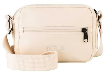Mela - kleine Umhängetasche PATNI | Nachhaltig mit Fairtrade Cotton, GOTS & Grüner Knopf Zertifizierung, Farbe:Ecru, Größe:1.8 Liter