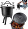 KADAX Jagdkessel 7L, Gusseisen Kochtopf mit Füßen, Schmortopf aus Gusseisen, Dutch Oven für Garten, Lagerfeuer, Camping, BBQ, Feuertopf mit Deckel