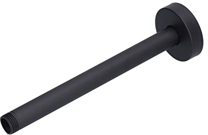 Deckenmontierter Duscharm, NPT 20mm×20.3cm Edelstahl Gerader Runder Duscharm mit Flansch für Festen Regenduschkopf(Schwarz)