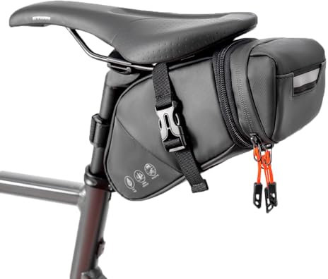 Danuosie Borsa da sella per bicicletta, impermeabile, capacità espandibile, 1,5-2 l, per mountain bike e pendolari