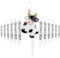 White Black Cow Birthday Candle,Cow Number 4 Candle for Cake, Girls Boys 4th Birthday Decorations, Cowboys Cowgirl Birthday Party Decorations, Farm Animal Themed for Girl Boy Party Decor