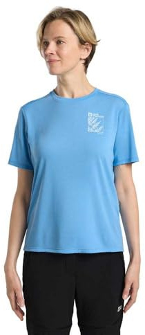 Jack Wolfskin Damen Vonnan Graphic W T-Shirt, Explore Mid Blue, XL EU