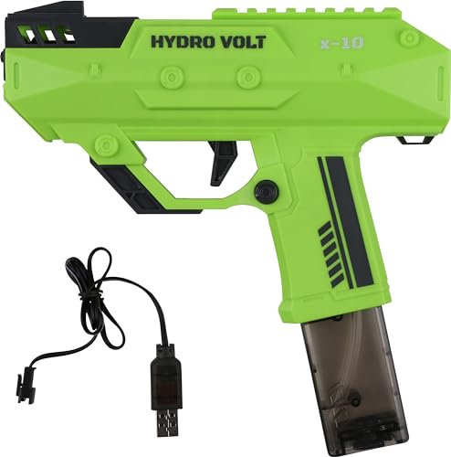 Sunflex® Wasserspritzpistole Typhoon Grün | elektrische Water Gun für Kinder & Erwachsene | Wasserpistole mit Elektropumpe | LED Licht | Reichweite ca. 2,5m & 100ml | Spielzeug für Sommer Pool Garten