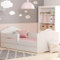 Kinderbett 80x160 cm mit Matratze und Schublade, Lattenrost & abnehmbarer Rausfallschutz Bett für Kinder komplett Set Rausfallschutz Kinderbett Jugendbett Einzelbett weiß von 3. bis 10. Lebensjahr
