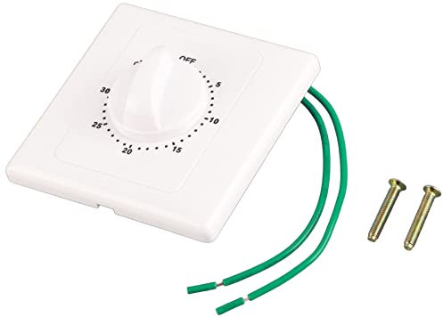 Wandmontierter Countdown-Timer-Schalter, Automatisch Stoppen Bad Ventilator Timer Schalter, Zeitgesteuerte Lichtschalter für Wasserboiler Pumpe Lampen Steckdosen Außen Innen (30 Min)