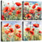 Blumen auf Leinwand, abstrakte Wildblumen-Wanddekoration, Mohnblumen, Blumenbilder, Drucke, Aquarell, Natur, Blumenlandschaft, Gemälde, natürliches Poster, Kunstwerk für Wohnzimmer, Heimdekoration (30
