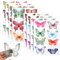 Yeomju 62PCS Schmetterling Deko, Aquarell Schmetterling Aufkleber,Schmetterlinge Abnehmbare Butterfly Wandsticker Schmetterling Aufkleber Dekorationen Für Handwerk Party