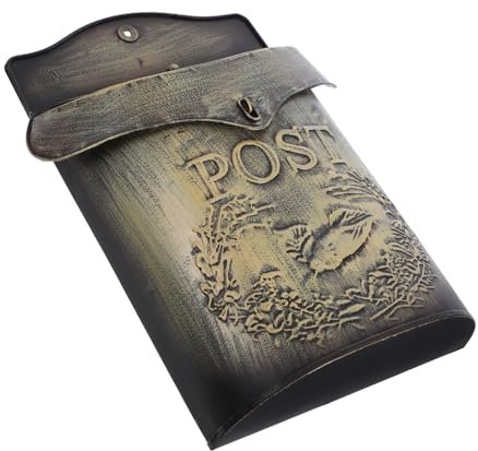 CAXUSD Retro Style Wall Mounted Mailbox Vintage Letter Box for Outdoor Use Decorative Post Box for Home Entrances Easy Installation Holds Envelopes and Newspapers