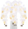 Gresorth 76cm Artificial Orchid Flowers Decoration Faux Phalaenopsis Plant Branch Lifelike Butterfly Bouquet Stem Ornament Wedding Home Tabletop - White 3 Pcs