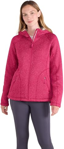 Mountain Warehouse Womens Nevis Full Zip Hoodie | Comfy & Warm Thermal Soft Wool Lined Jumper with Adjustable Hood & Zipped Pockets for Storage, Best for Layering & Winter
