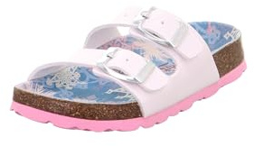 Superfit Mädchen Fussbettpantoffel 1-800111 Hausschuhe, Weiss Mehrfarbig 1140, 32 EU