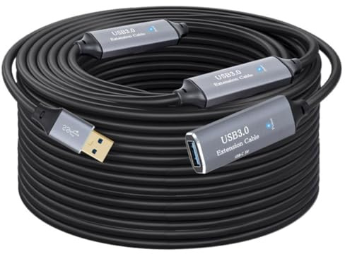 GIWFBQTR Câble D'Extension USB 3.0 avec Booster USB 3.0 Type A Mâle vers A pour Ordinateur Portable PC 10 M