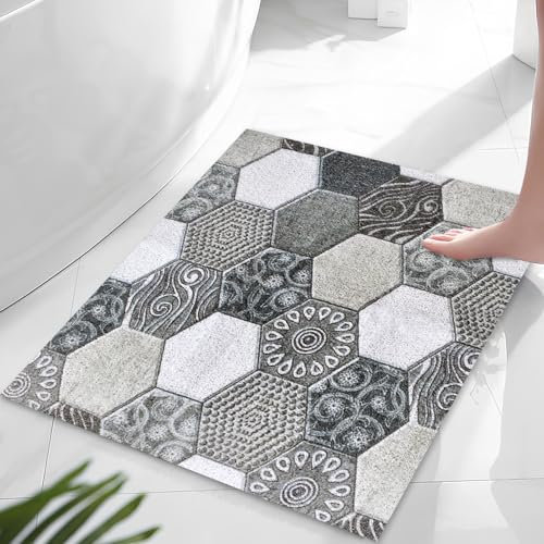 Duschmatte rutschfest, 60x60cm Badewannenmatte rutschfest mit Ablauf, PVC-Luffa Massage Antirutschmatte, Weich Komfort Sicherheits Badematte, Anti-Schimmel Antibakteriell, für Badewanne Nassbereiche