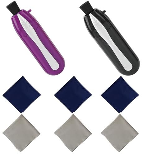 Portable Glasses Cleaner Tool, 2 Pcs Multifunctional Glasses Cleaners + 6pcs Glasses Cloth for Spectacles, Glasses Cleaner UK for Peeps, Eyeglasses, Screens, Tablets, Glasses