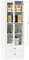 HOMCOM Sideboard Wohnzimmerschrank mit Glastürenschrank, verstellbaren Regalen und 2 Schubladen, Aufbewahrungsschrank für Wohnzimmer, Küche, Schlafzimmer, 59 x 30 x 164 cm, weiß