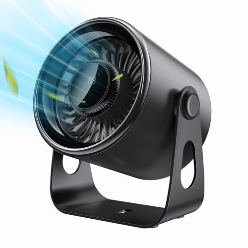 Hoerrye Desk Fan Protable Rechargeable - 100 Speeds, 20dB Small Quiet, Powered Desktop Fan with Digital Display, 110° Tilt Adjustable Personal Table Fan for Bedroom Home Office Travel, Black