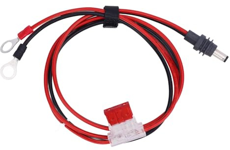 EIMSOAH O Ringe DC Ladekabel, Gummi Kupfer O Ringe Klemme an DC -Stecker Netzkabel mit Sicherung, für Schüssel, Raster -Setups, Wohnmobile, Boote (1m)