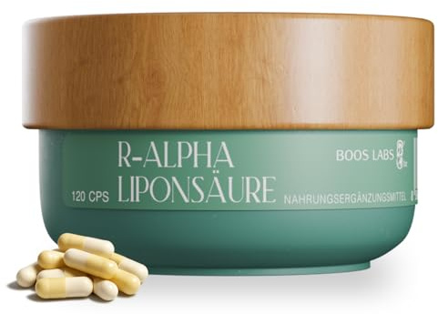 R-Alpha Liponsäure, 120 Vegane Kapseln, Hochdosiert | 1 Kapsel pro Tag, Laborgeprüft, Ohne Gentechnik, Glutenfrei, Antioxidans