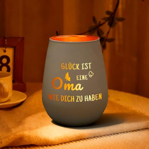 Teelichthalter Aus Glas – Liebevolles Oma Geschenk Mit Lasergravur „Glück Ist Eine Oma Oma, Oma Geschenk Geburtstag, Deko & Windlicht