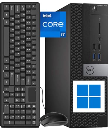 Dell Optiplex 7040 SFF Kleiner Formfaktor, Desktop, Intel Quad Core i7-6700, 8 GB RAM, 256 GB SSD, 4K Support, WiFi, Bluetooth, Win11 Pro (renoviert)